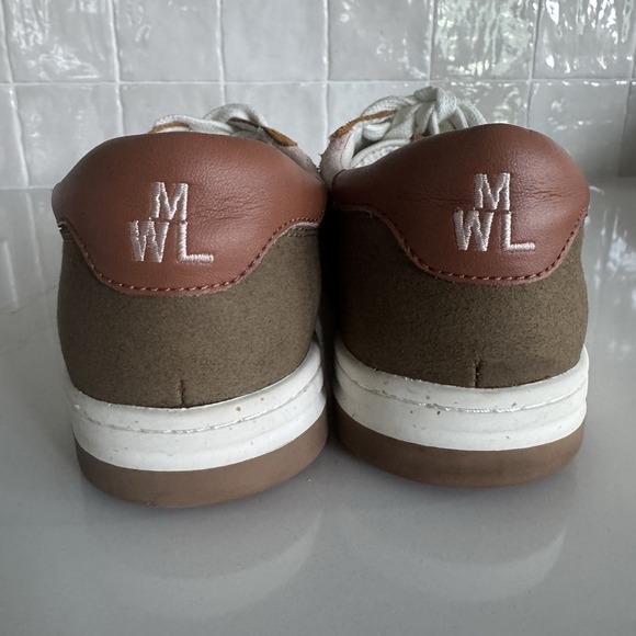 Madewell Court Sneakers Nubuck &‎ Recycled Leather Women's 10 Men's 8.5 Tan Pink - Picture 4 of 8